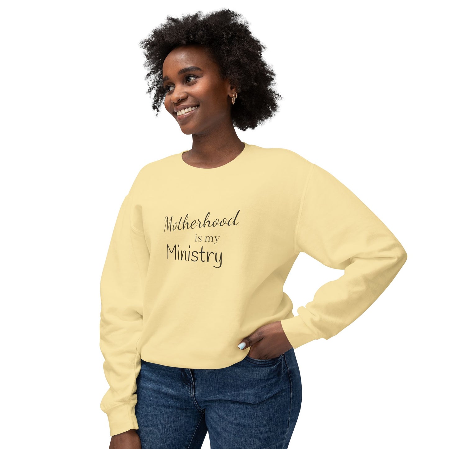 Motherhood is my Ministry Lightweight Crewneck Sweatshirt