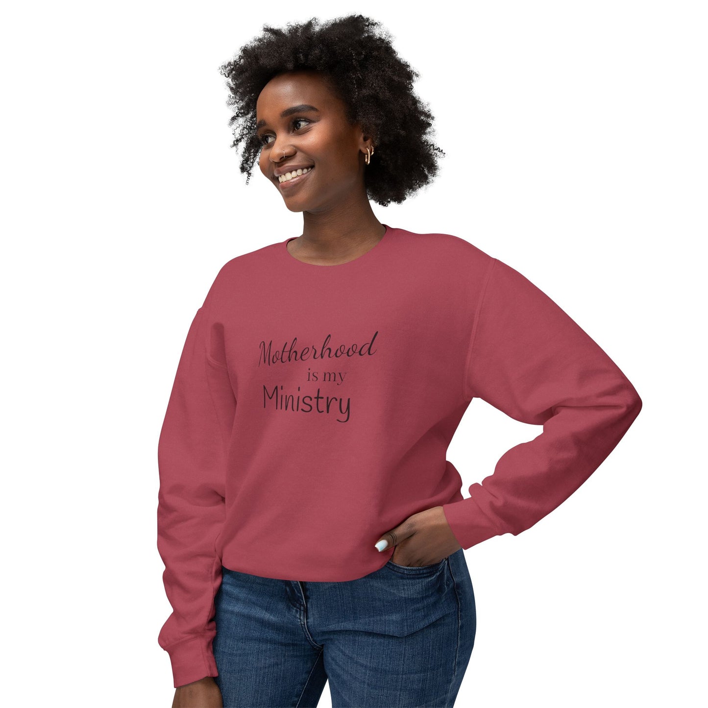 Motherhood is my Ministry Lightweight Crewneck Sweatshirt