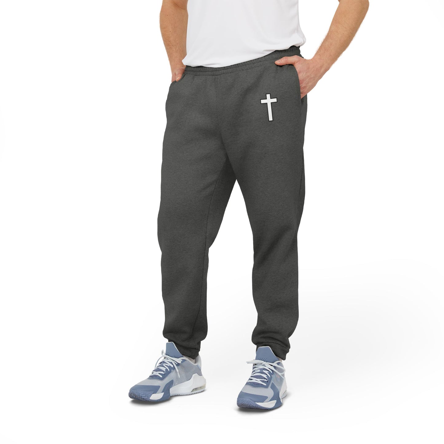 adidas Unisex Fleece Joggers with Cross