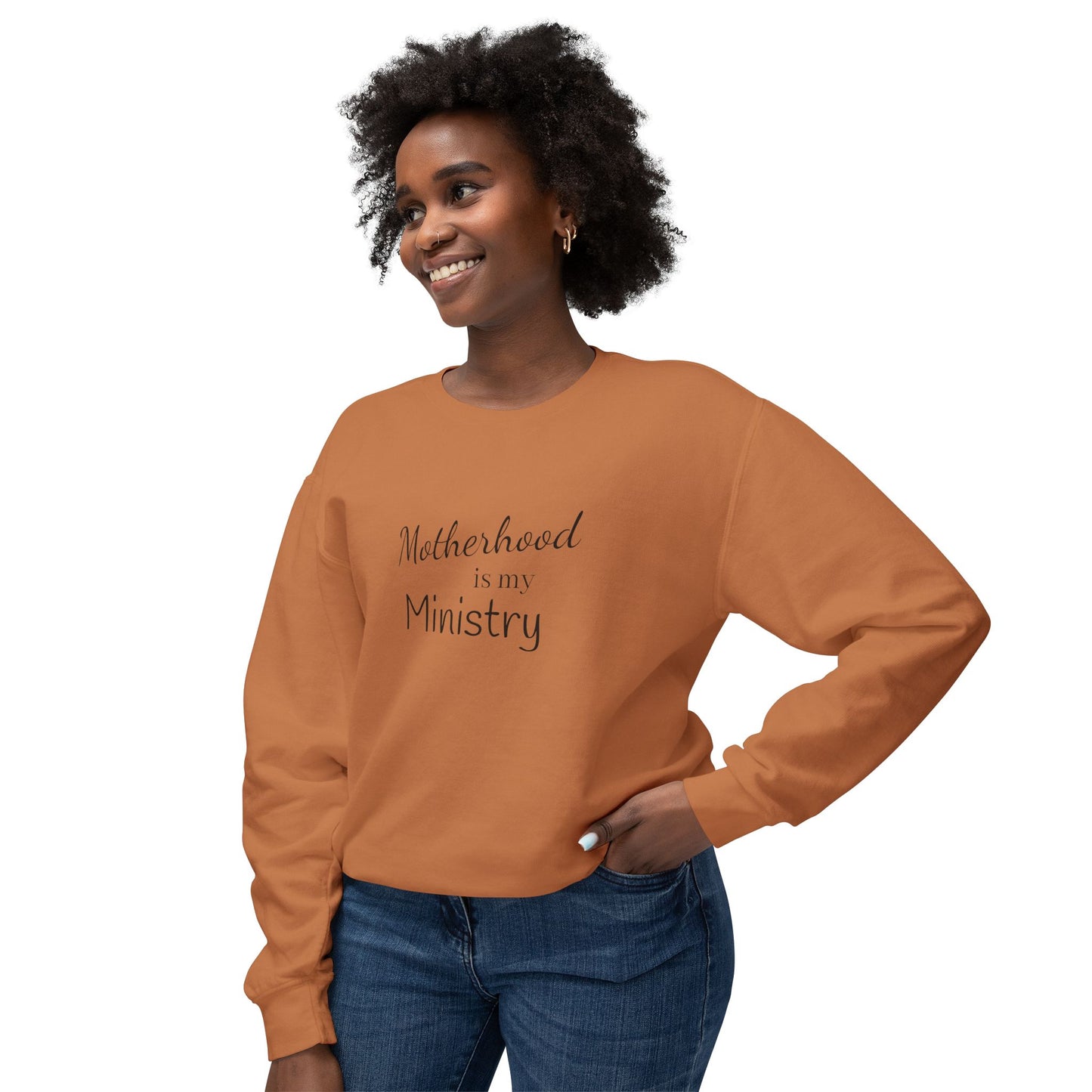 Motherhood is my Ministry Lightweight Crewneck Sweatshirt