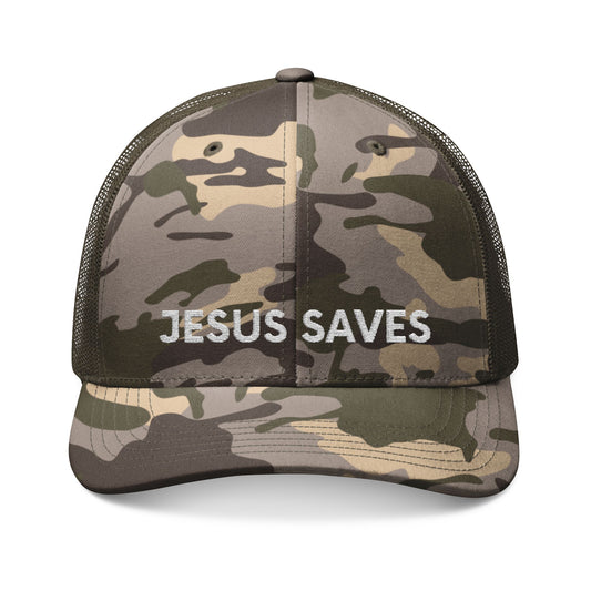 OTTO Brand Jesus Saves Camouflage Trucker Hat